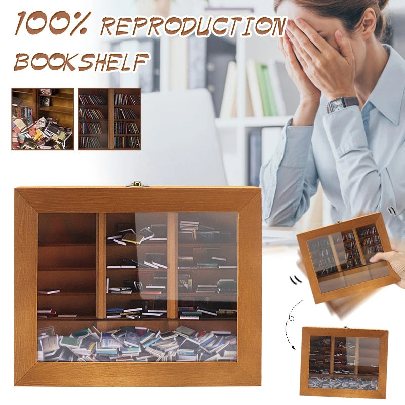 Miniature Bookshelf Decor for a Calming Desk Reset
