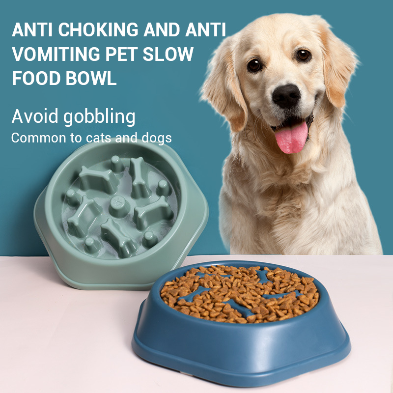 Slow Feeder Pet Bowl for Gobblers & Cleaner Mealtimes