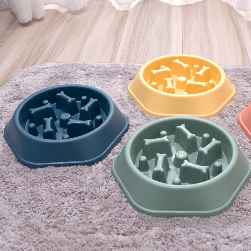 Slow Feeder Pet Bowl for Gobblers & Cleaner Mealtimes