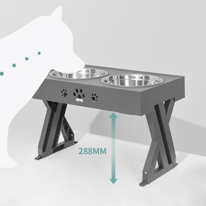 Elevated Double Dog Bowls for Tidy, Easy Feeding at Home