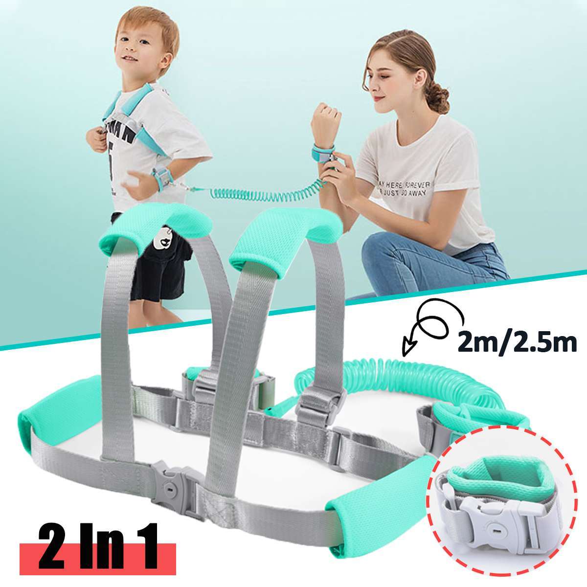 Child Safety Harness with 2m/2.5m Anti-Wandering Leash