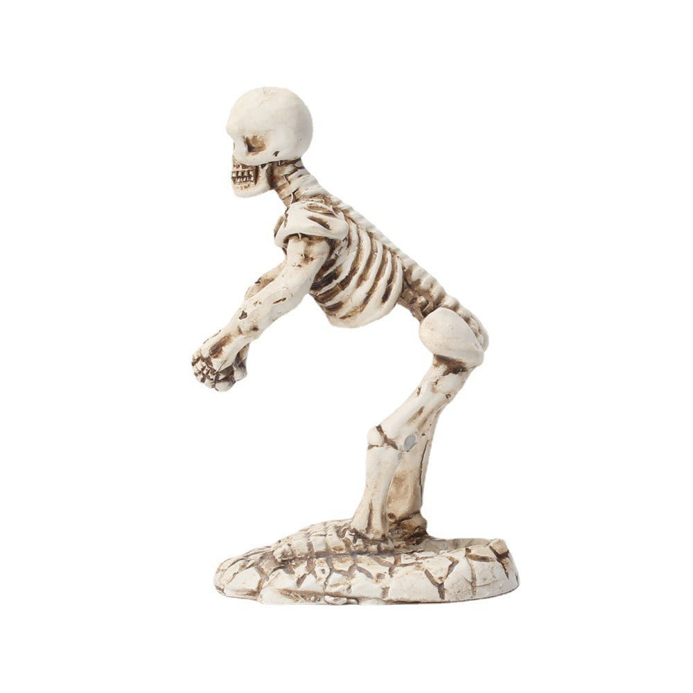 Antique Skull Pen Holder Gothic Desk Decoration