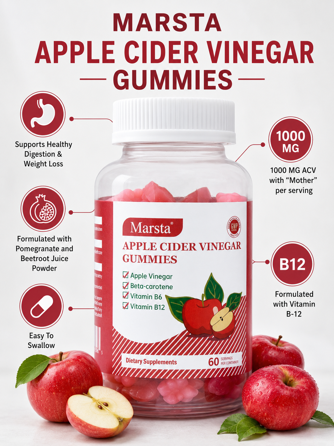 Apple Cider Vinegar Gummies – Digestive & Energy Support
