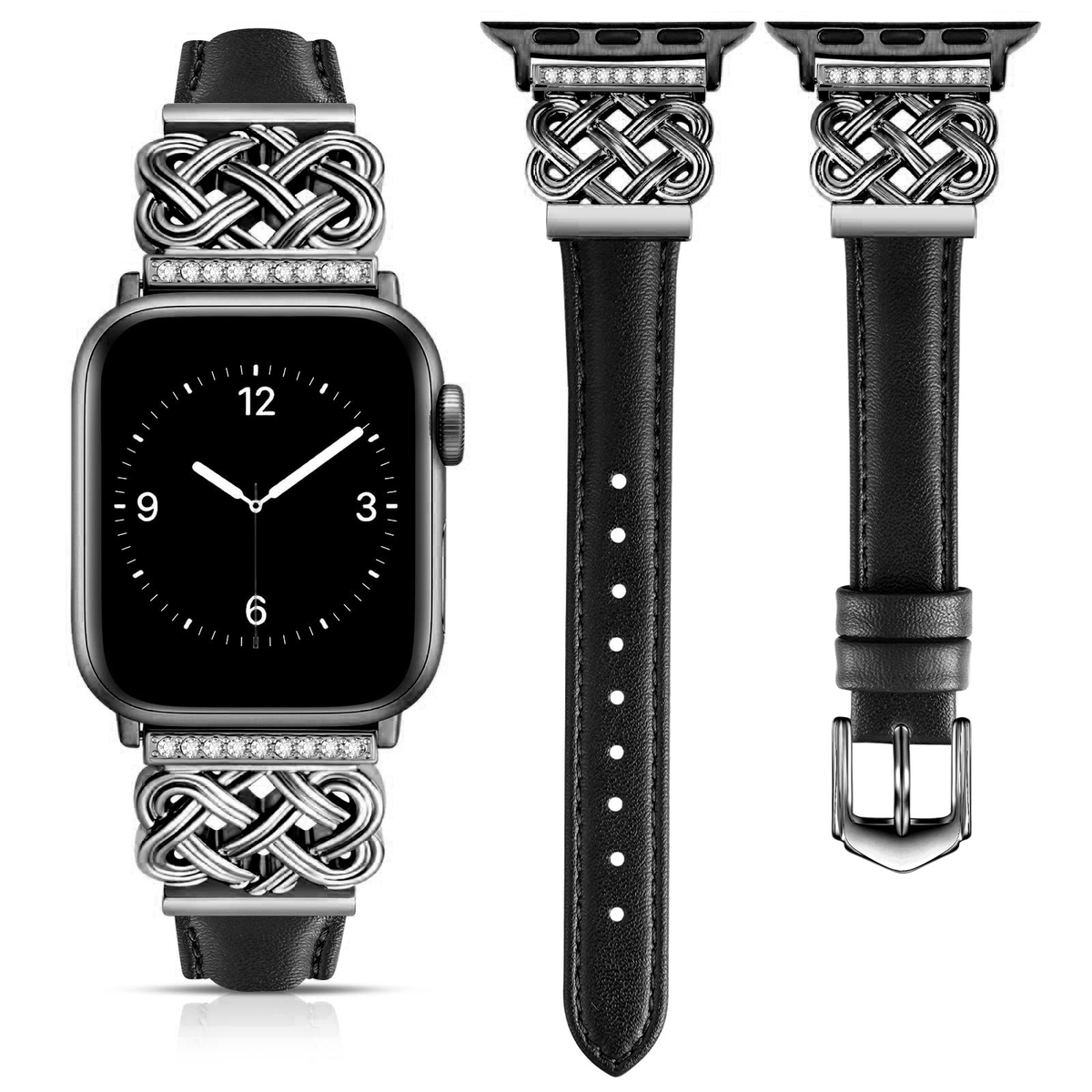 Chinese Knot Apple Watch Band with Crystal Metal Buckle