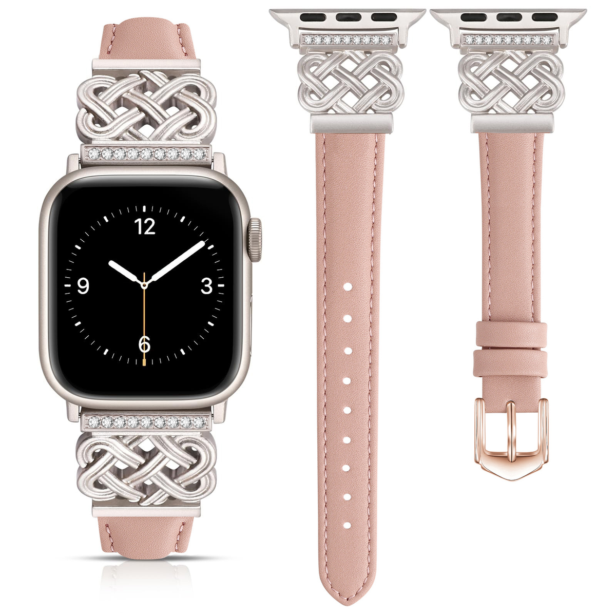Chinese Knot Apple Watch Band with Crystal Metal Buckle