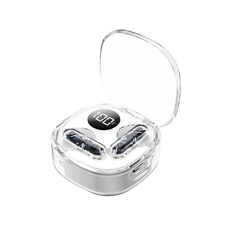 Transparent Wireless Earbuds with LED Battery Display