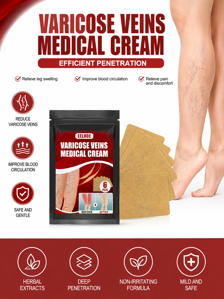 Varicose Vein Cream & Patches — Smoother Legs, Less Swelling