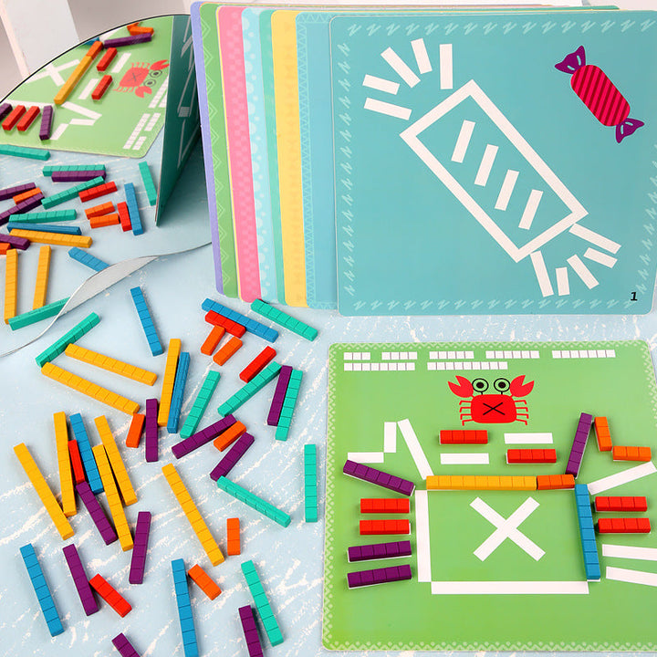 Wooden Math Puzzle Set for Hands-On Early Math Learning