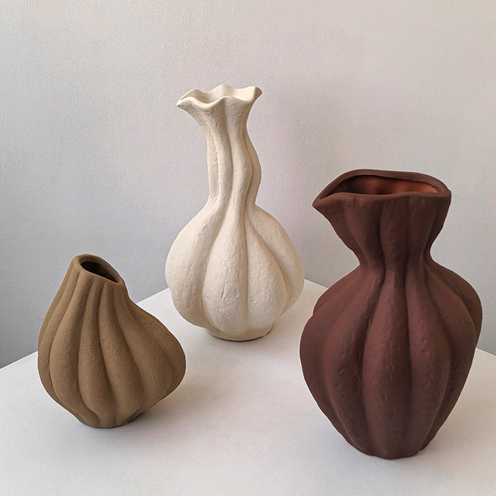 Sculptural Ceramic Vase for Shelf, Console & TV Cabinet