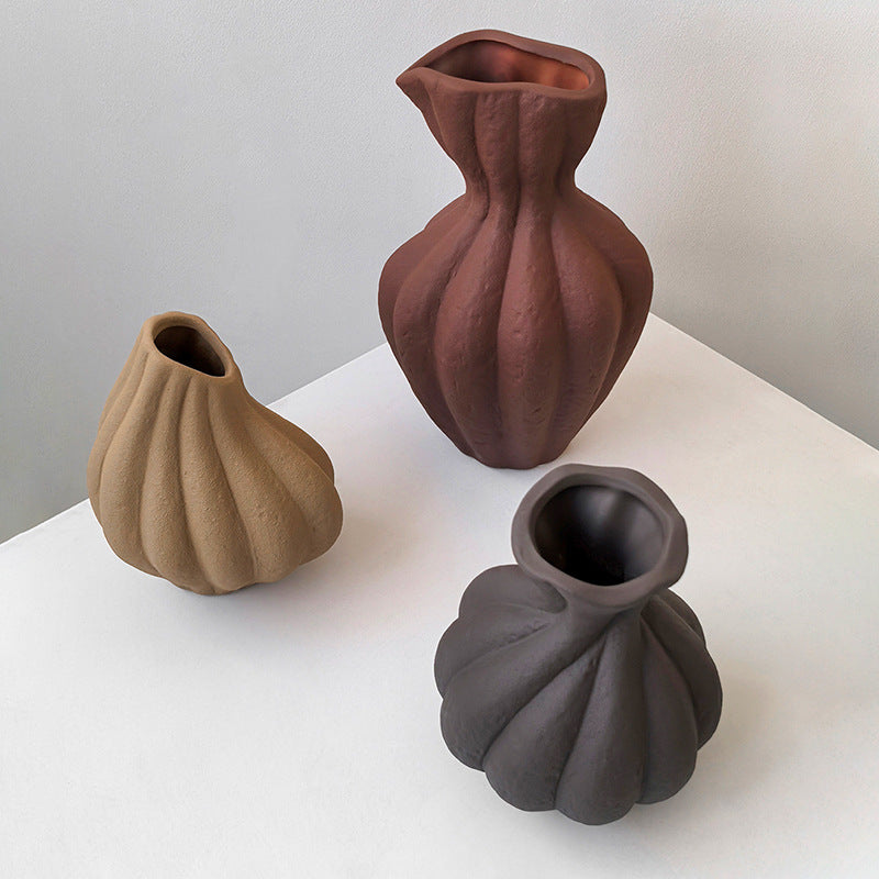 Sculptural Ceramic Vase for Shelf, Console & TV Cabinet