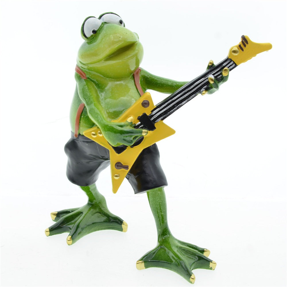 Art Frog Resin Ornaments: Whimsical Musician Decor