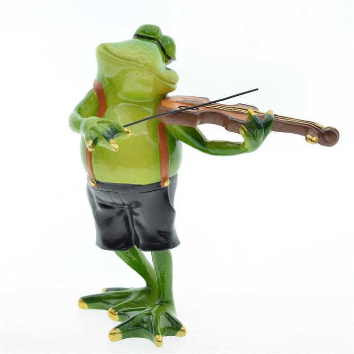 Art Frog Resin Ornaments: Whimsical Musician Decor