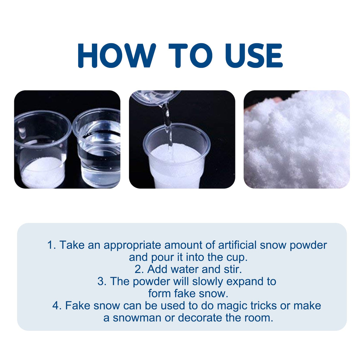 Artificial Snow Powder for Instant Winter Decorations