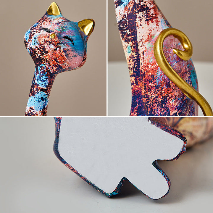 Artistic Cat Ornaments for Colorful Luxury Home Decor