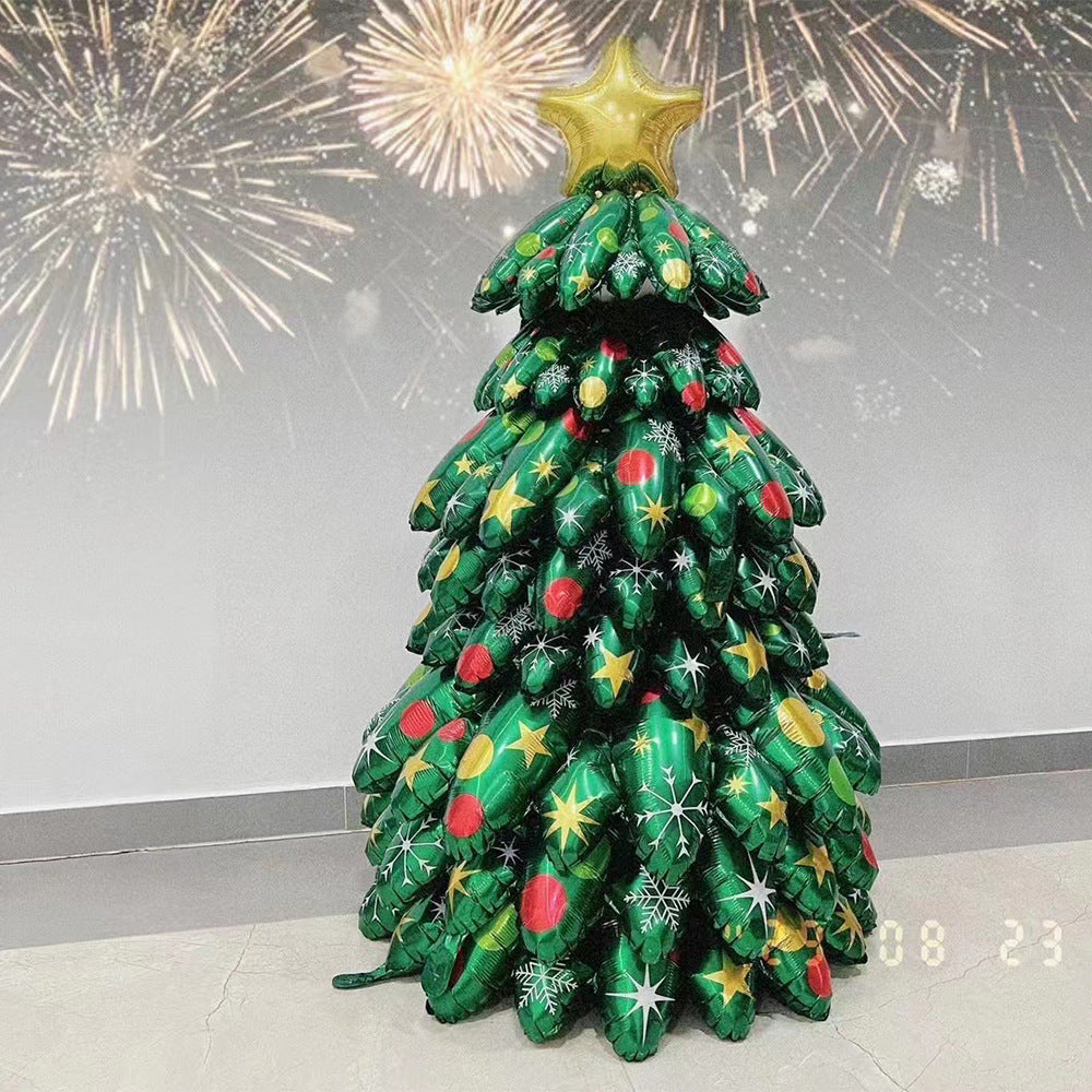 Christmas Tree Balloon Decoration With Festive Gold Star