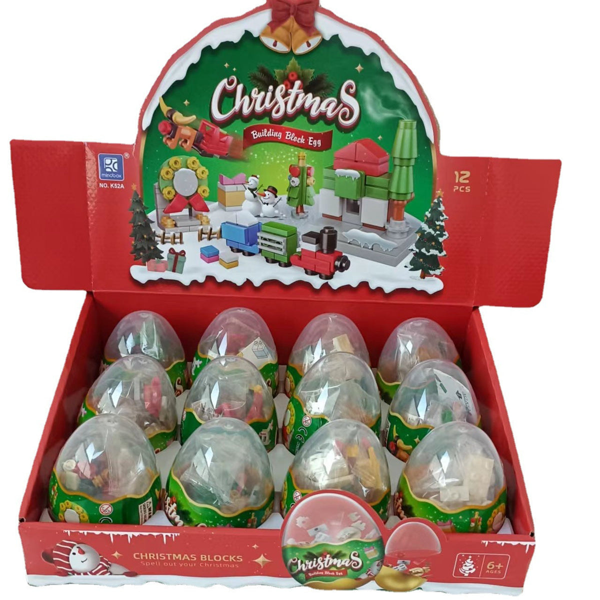 Christmas Building Block Egg With Santa Surprise Toy