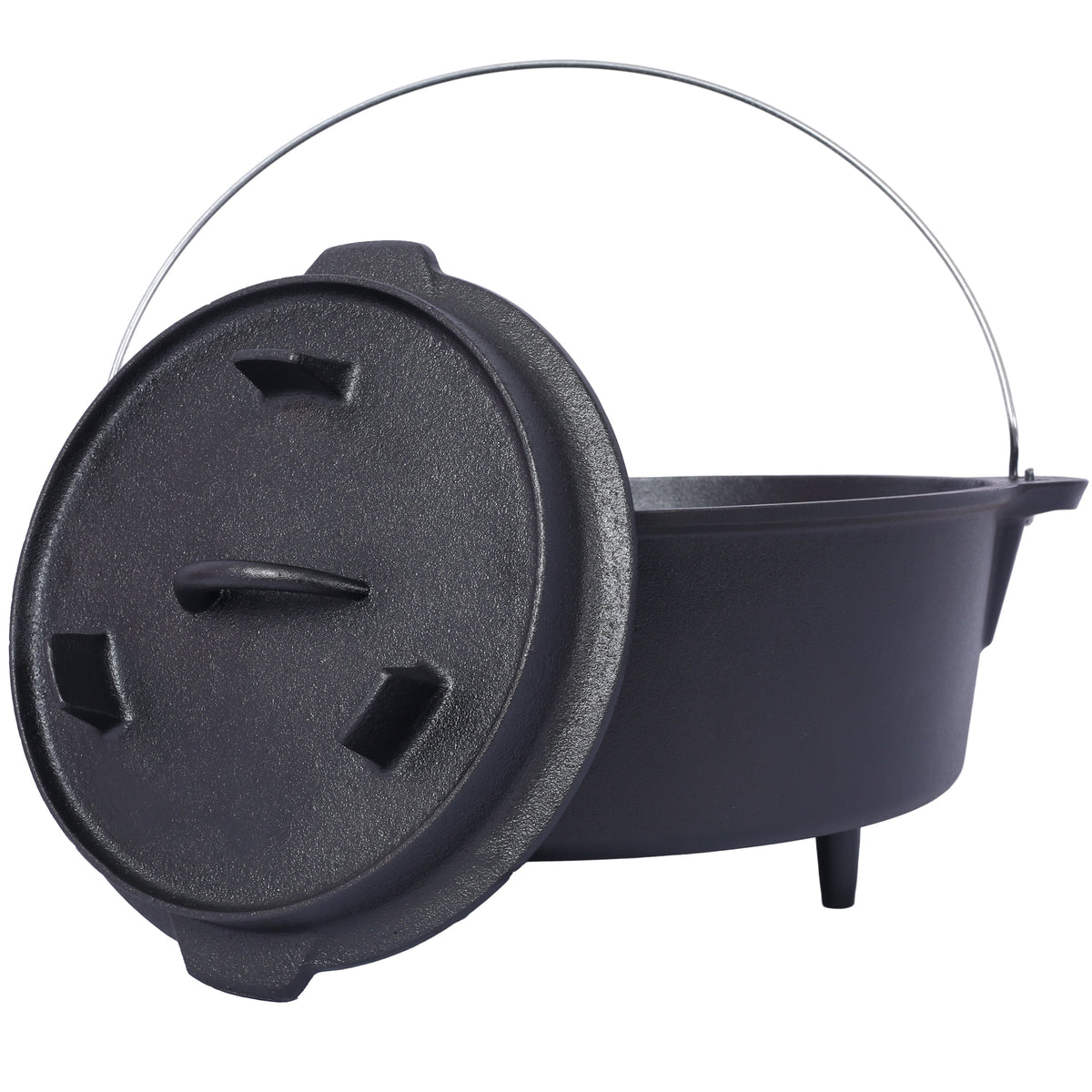 Cast Iron Dutch Oven with Lid for Campfire Cooking