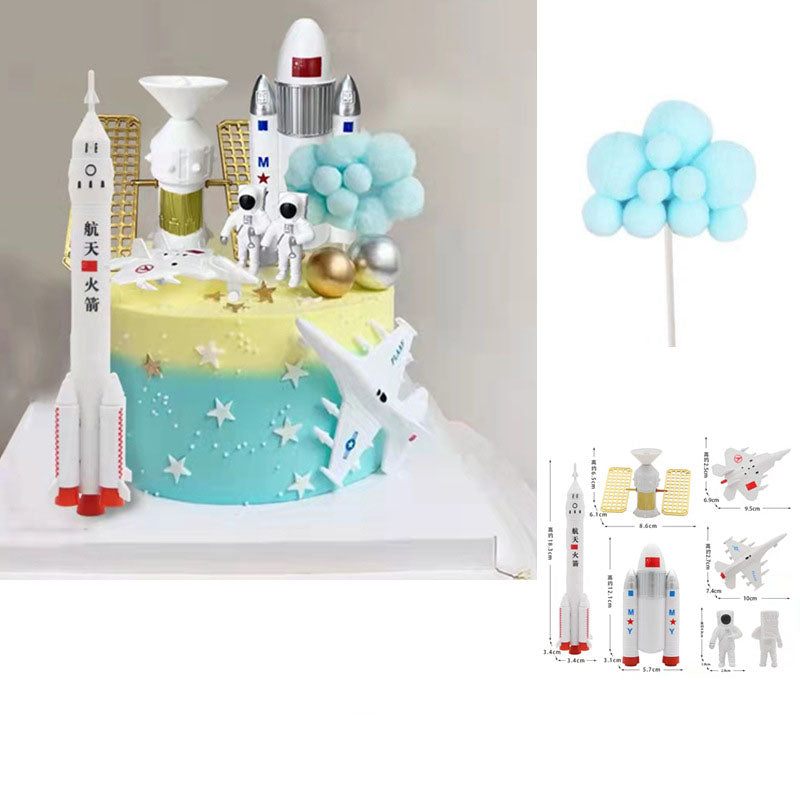 Astronaut Cake Toppers Set, Space Birthday Decorations