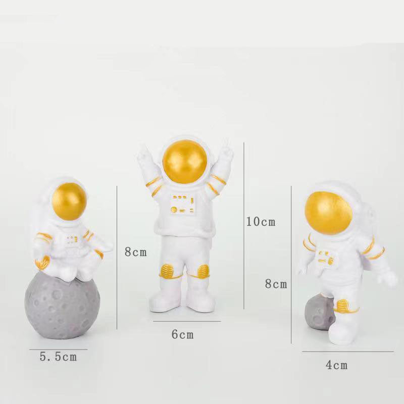 Astronaut Cake Toppers Set, Space Birthday Decorations