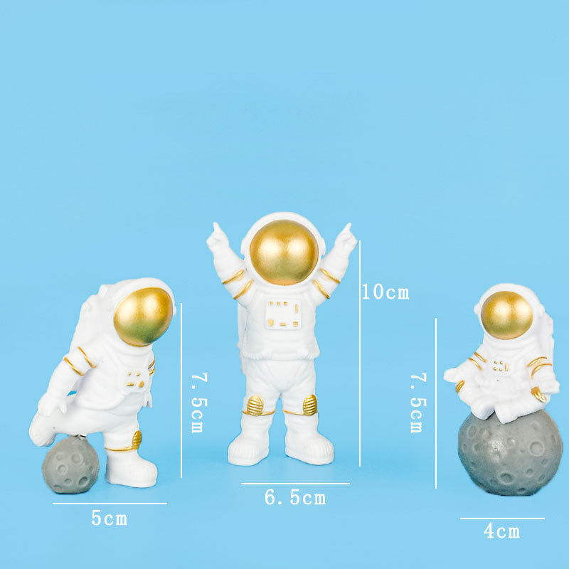 Astronaut Cake Toppers Set, Space Birthday Decorations
