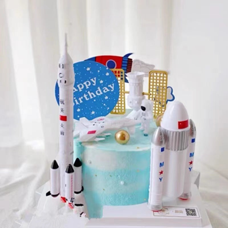 Astronaut Cake Toppers Set, Space Birthday Decorations