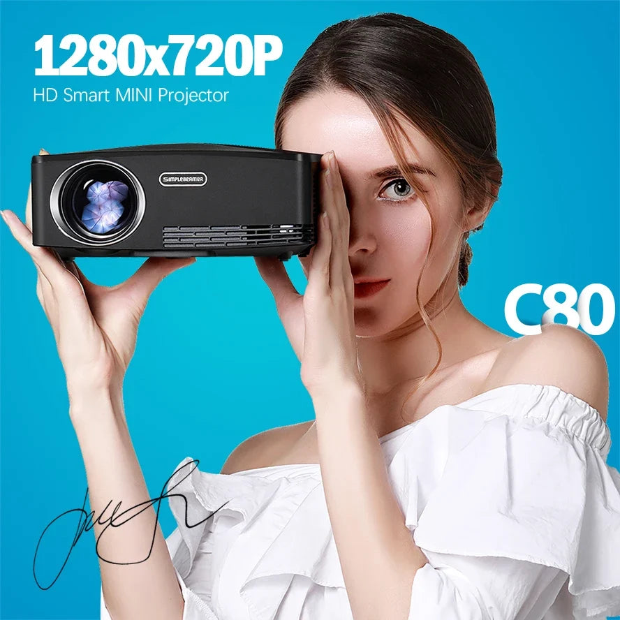 Portable 720p Mini Projector for Movie Nights & Gaming