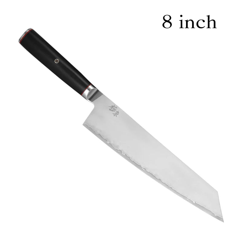 Forged AUS-10 Chef Knife, Hammered Blade for Home Cooks