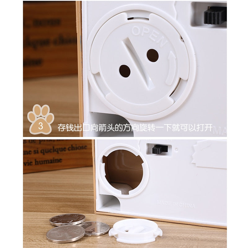 Automatic Cat Coin Bank for Fun, Playful Money Saving