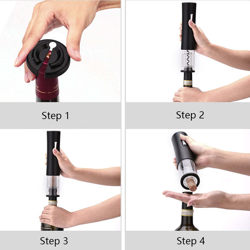 Electric Wine Opener with Foil Cutter & Auto Cork Pull