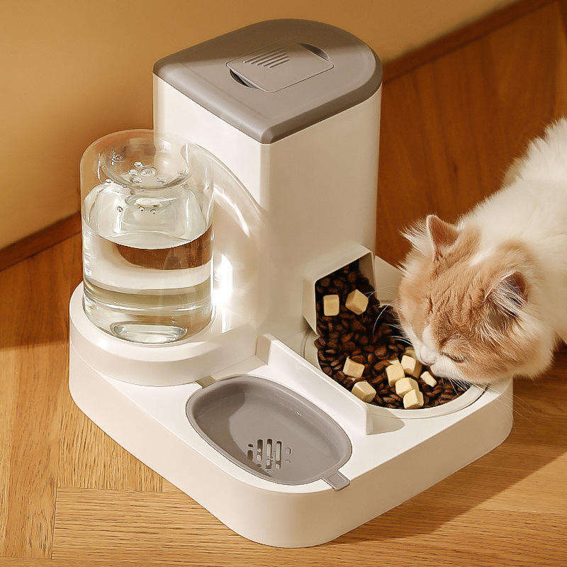 Automatic Cat Feeder with Water Dispenser Combo Station