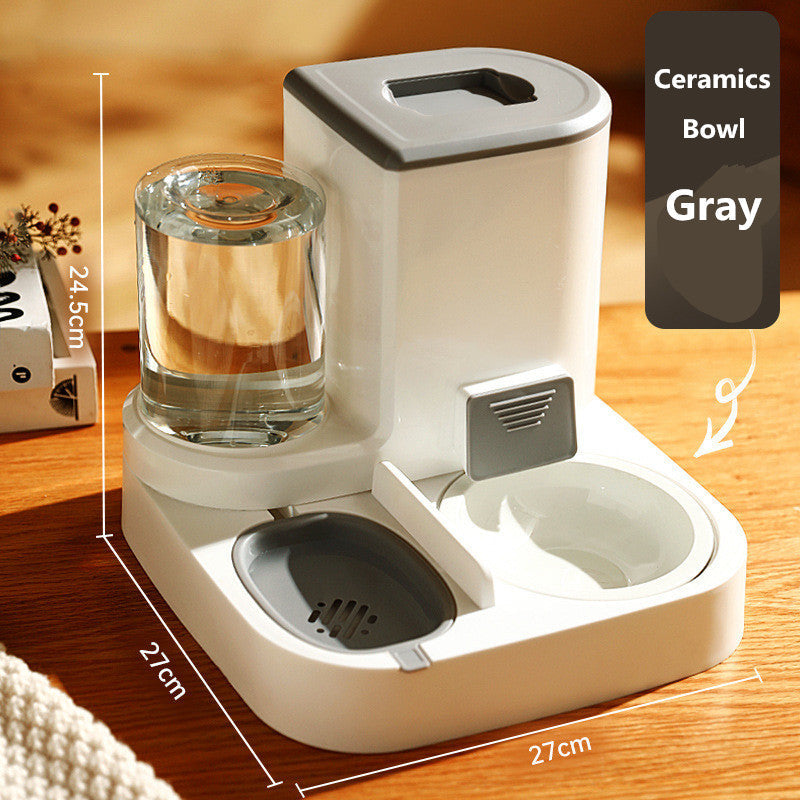 Automatic Cat Feeder with Water Dispenser Combo Station