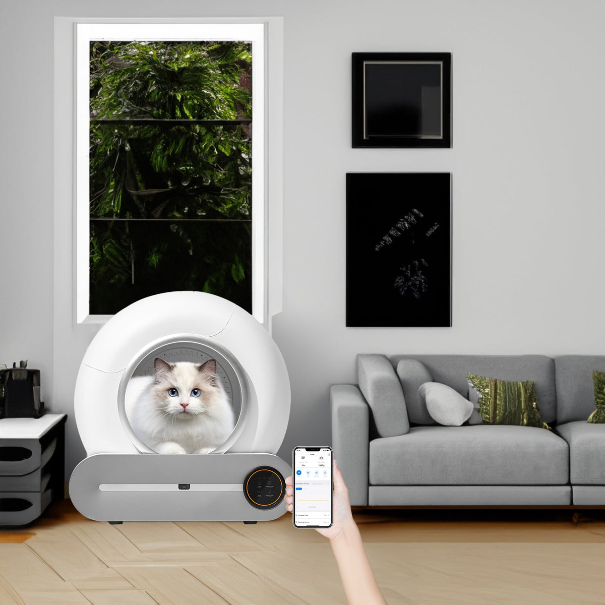 Automatic Cat Litter Box With WiFi Remote Odor Control