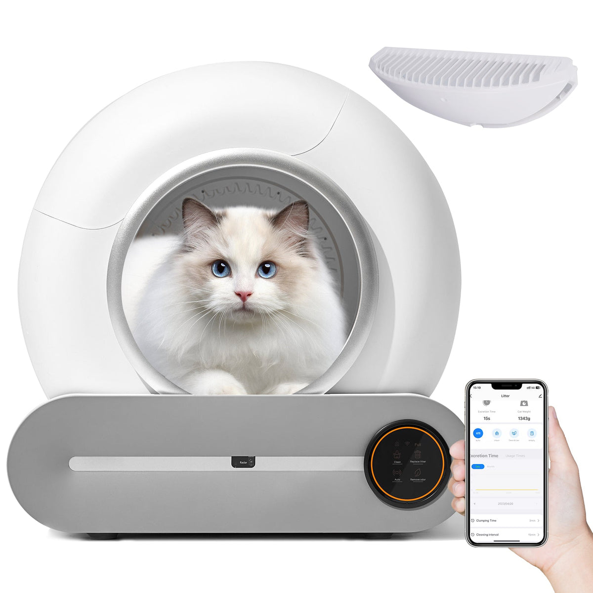 Automatic Cat Litter Box With WiFi Remote Odor Control
