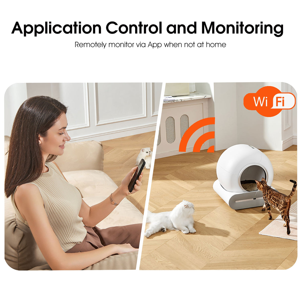 Automatic Cat Litter Box With WiFi Remote Odor Control