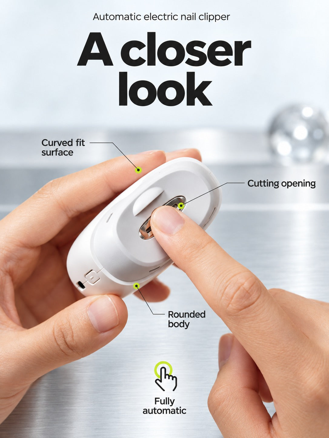 Automatic Electric Nail Clipper for Babies & Adults