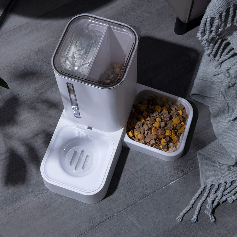 Automatic Pet Feeder With Covered Food & Water Bowls