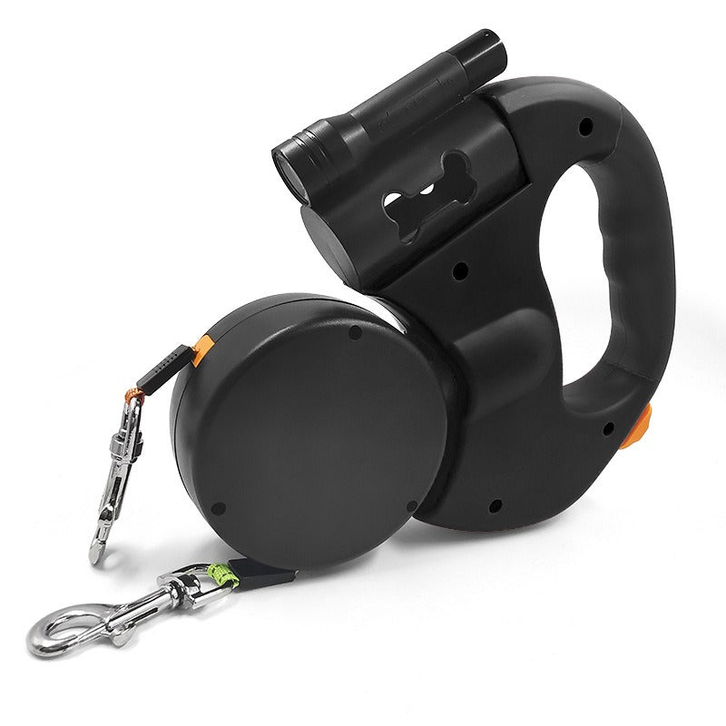 Dual Retractable Dog Leash with Built-In LED Light
