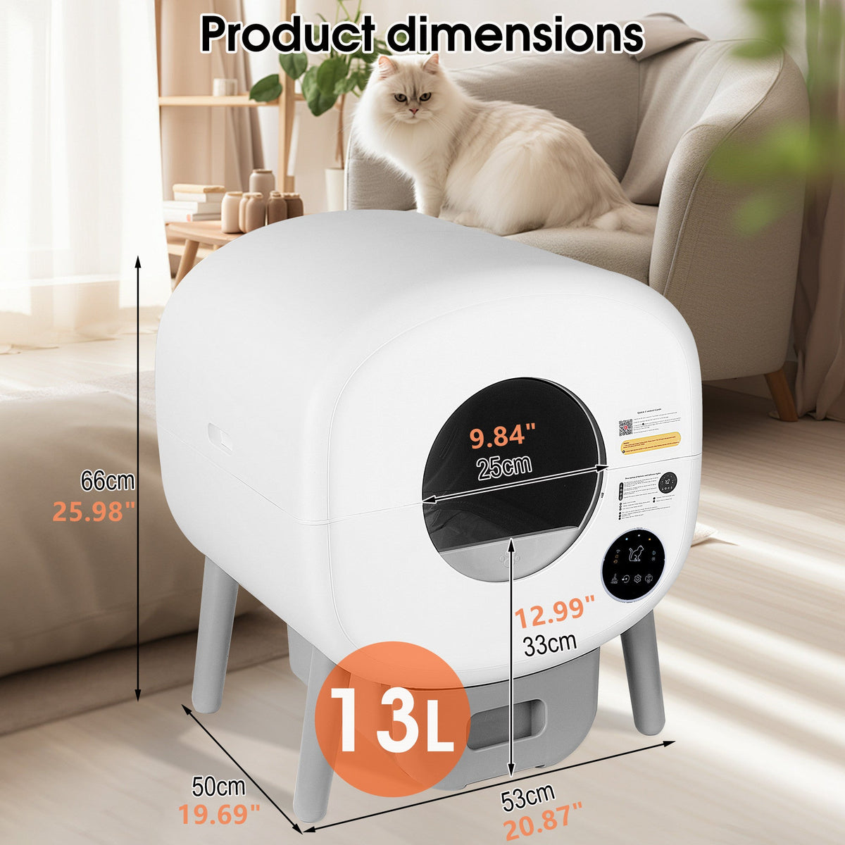 Smart Self-Cleaning Cat Litter Box with App Monitoring