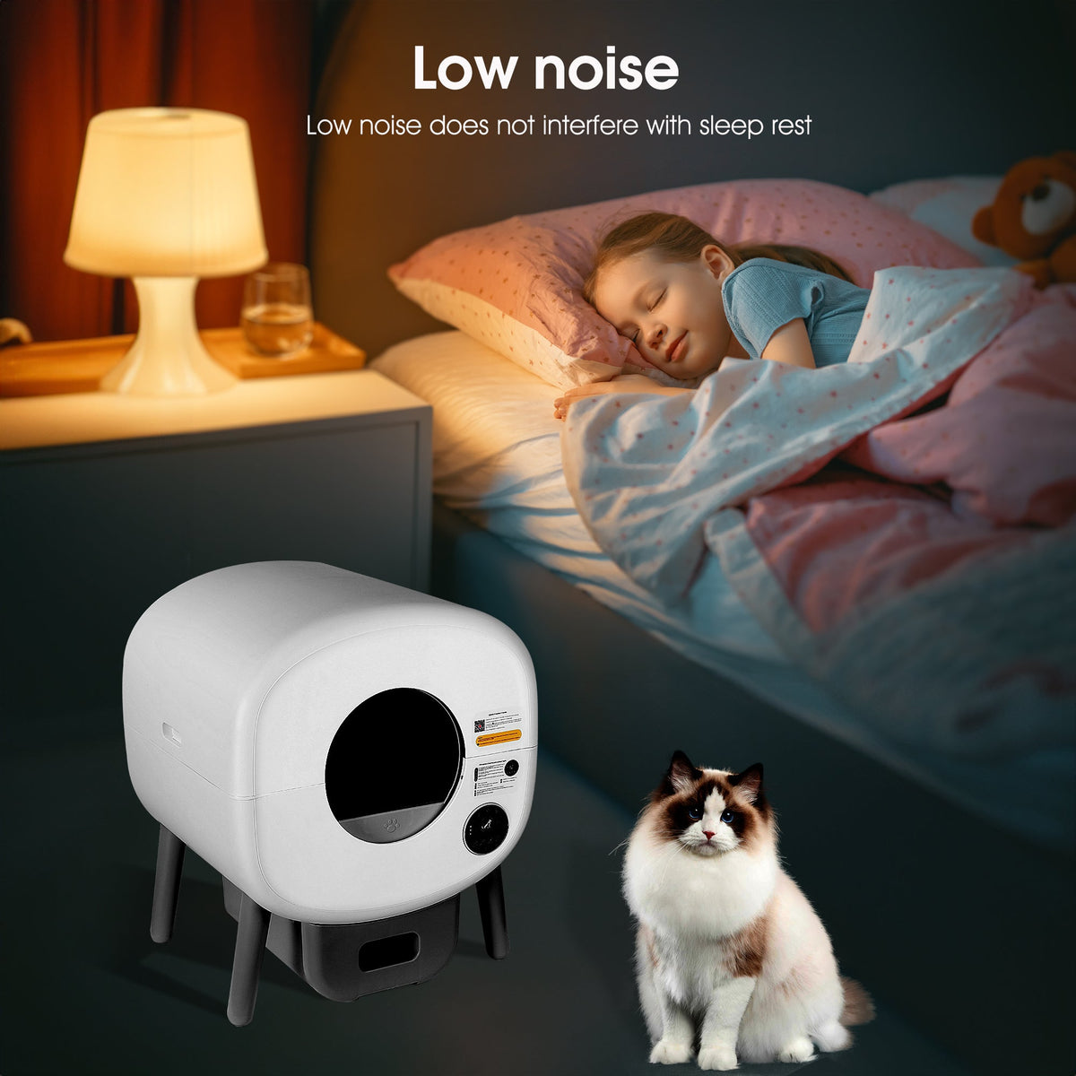 Smart Self-Cleaning Cat Litter Box with App Monitoring