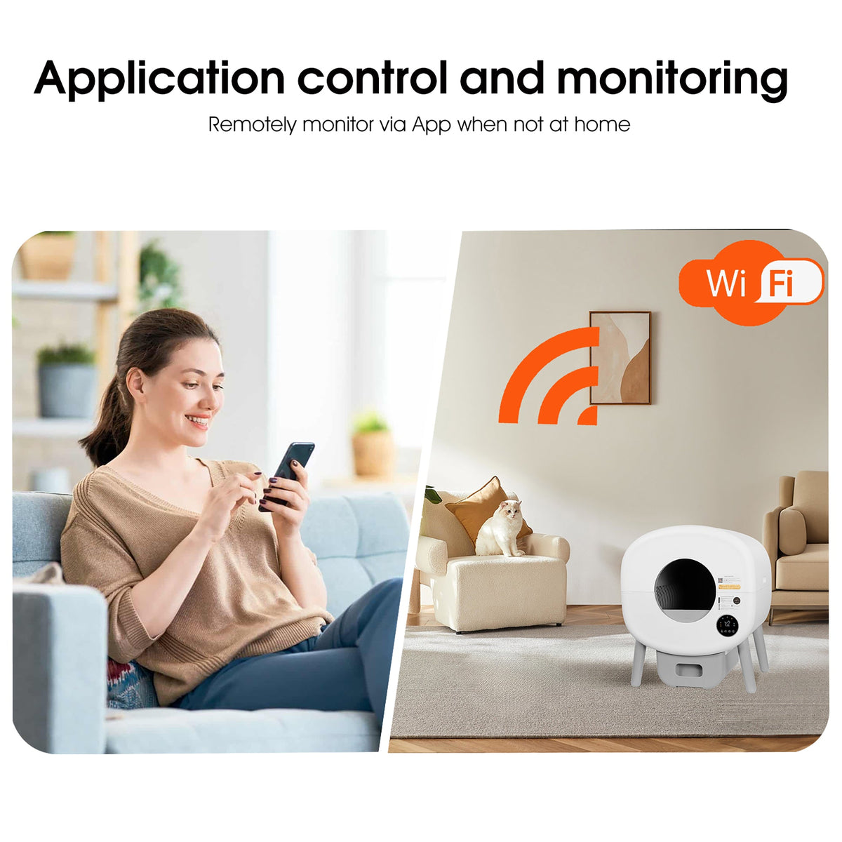 Smart Self-Cleaning Cat Litter Box with App Monitoring