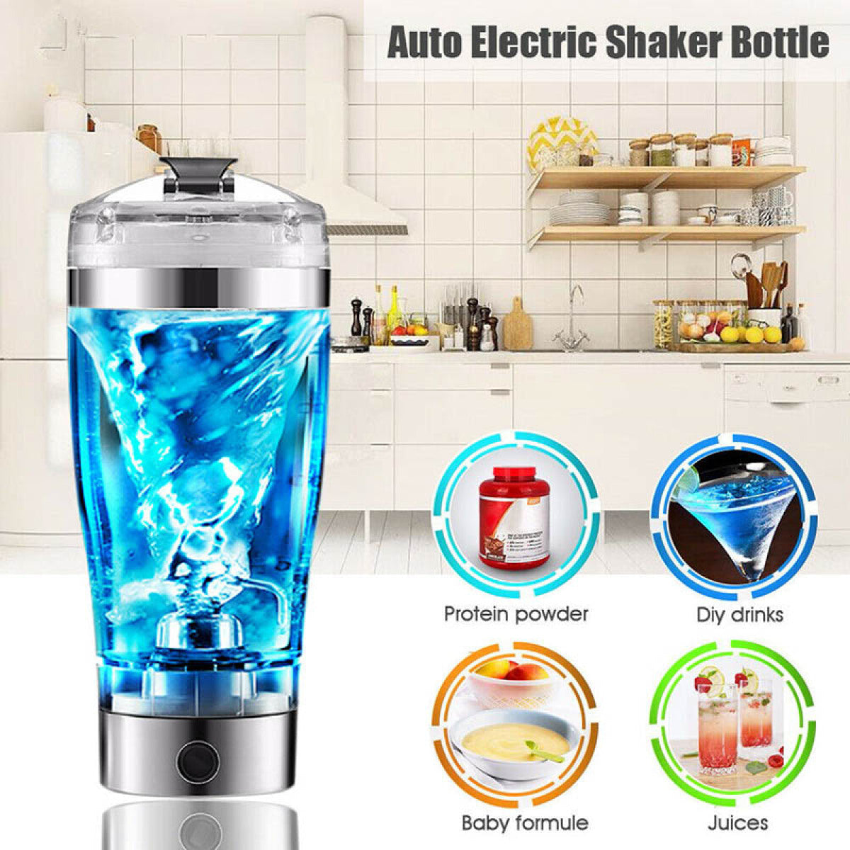 Rechargeable Electric Protein Shaker Cup, Lump-Free