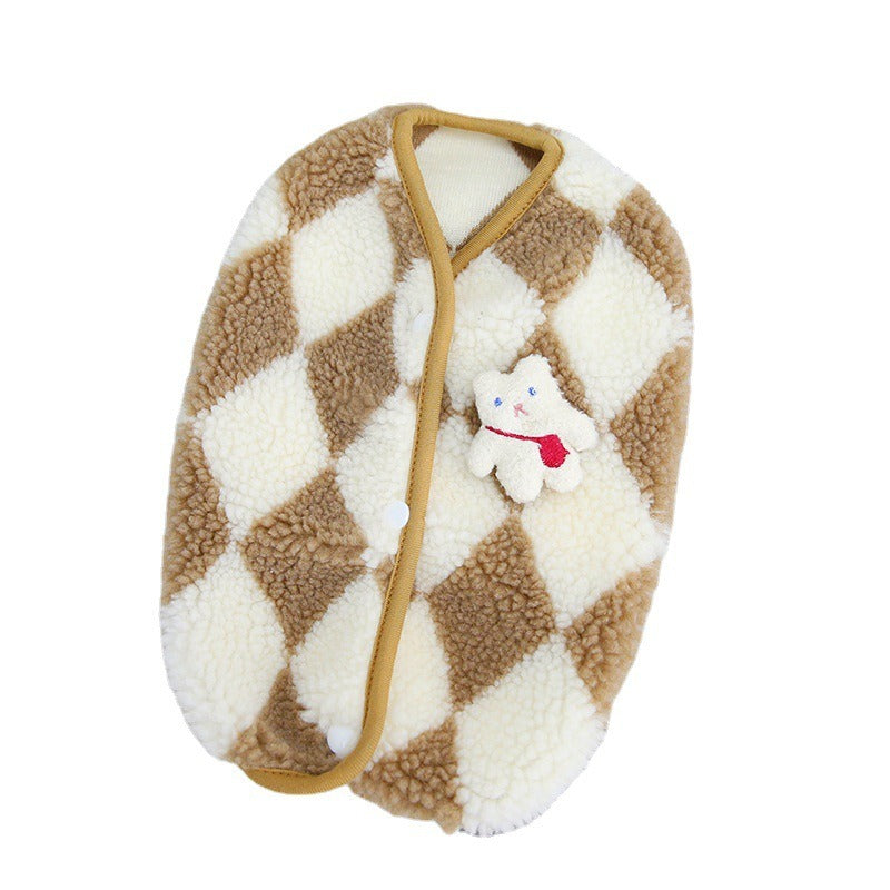 Small Pet Fleece Vest Coat for Warm Winter Outdoor Walks