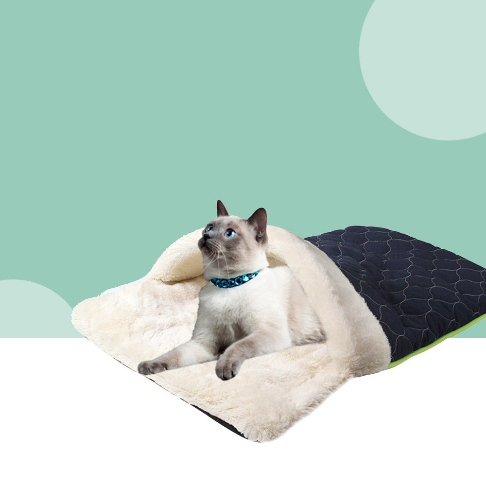 Quilted Cat Bed for Warm, Cushioned Indoor Resting