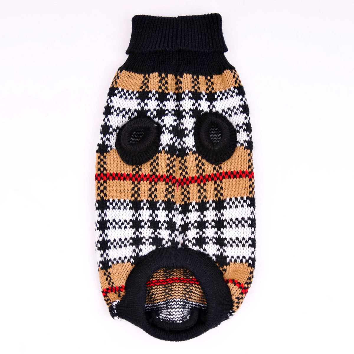 Dog Sweater for Winter Warmth in Classic Plaid Knit