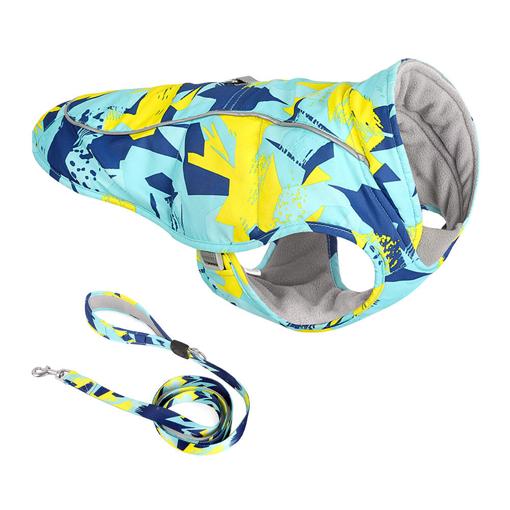 Waterproof Dog Jacket With Built-In Harness & Fleece