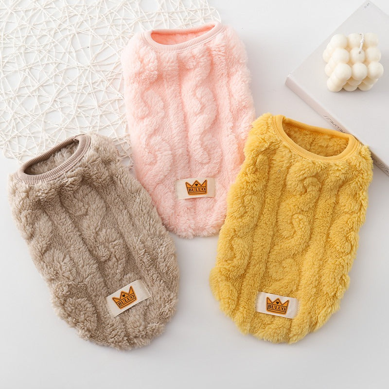 Pet Fleece Vest for Warm, Free-Moving Winter Comfort