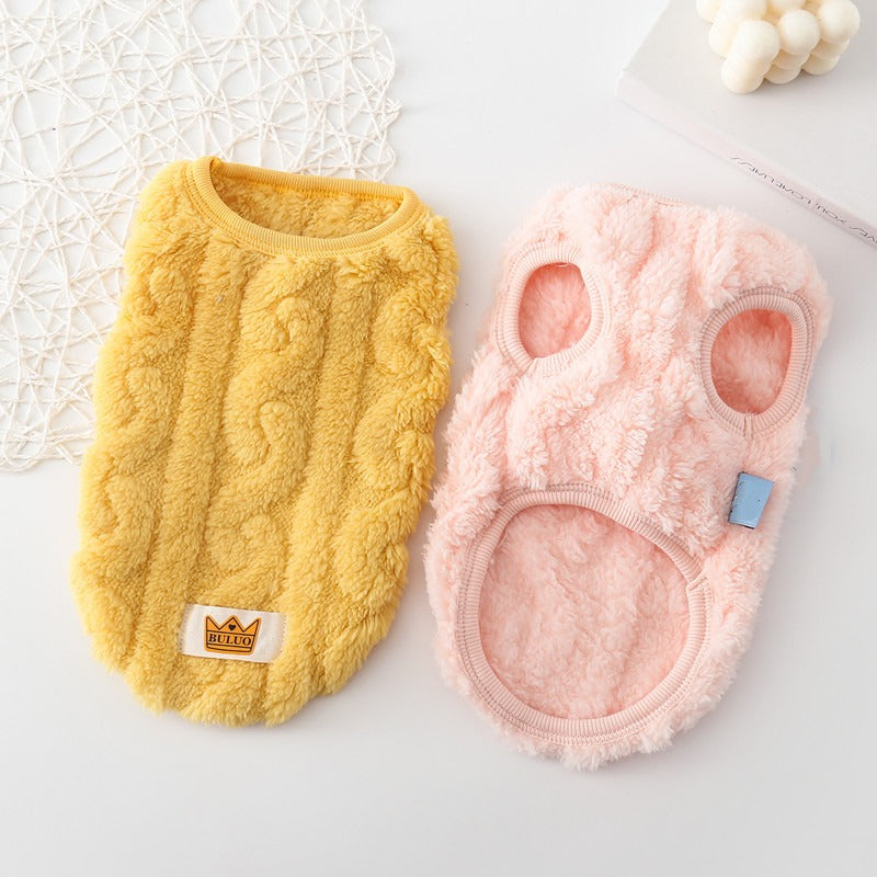 Pet Fleece Vest for Warm, Free-Moving Winter Comfort