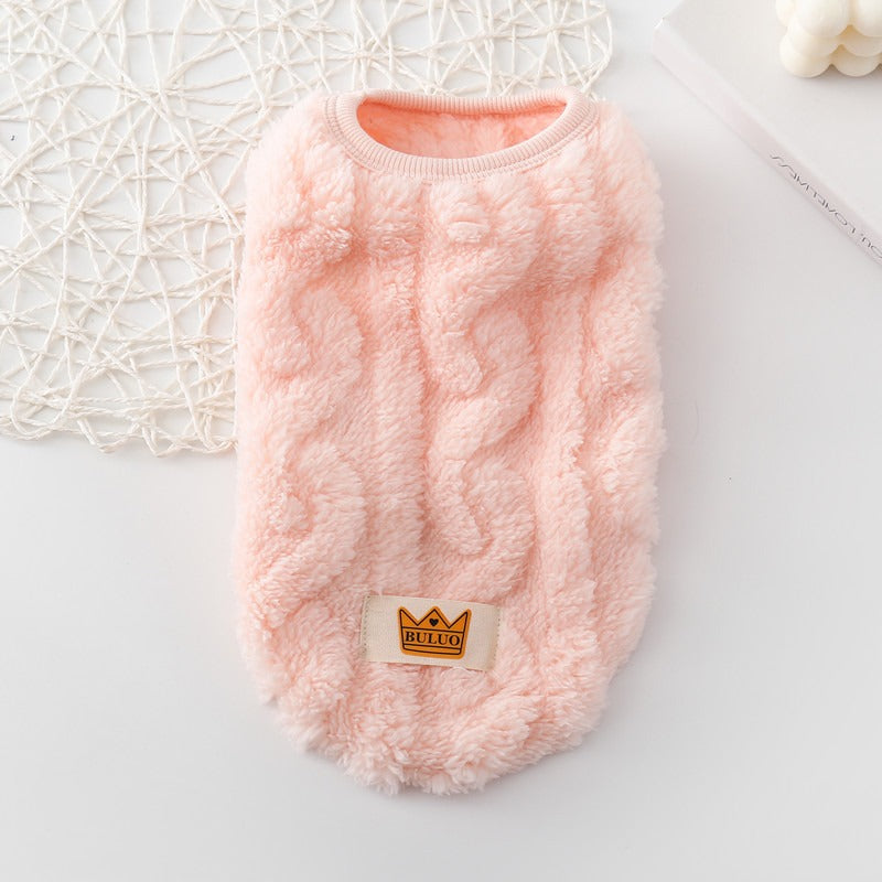 Pet Fleece Vest for Warm, Free-Moving Winter Comfort