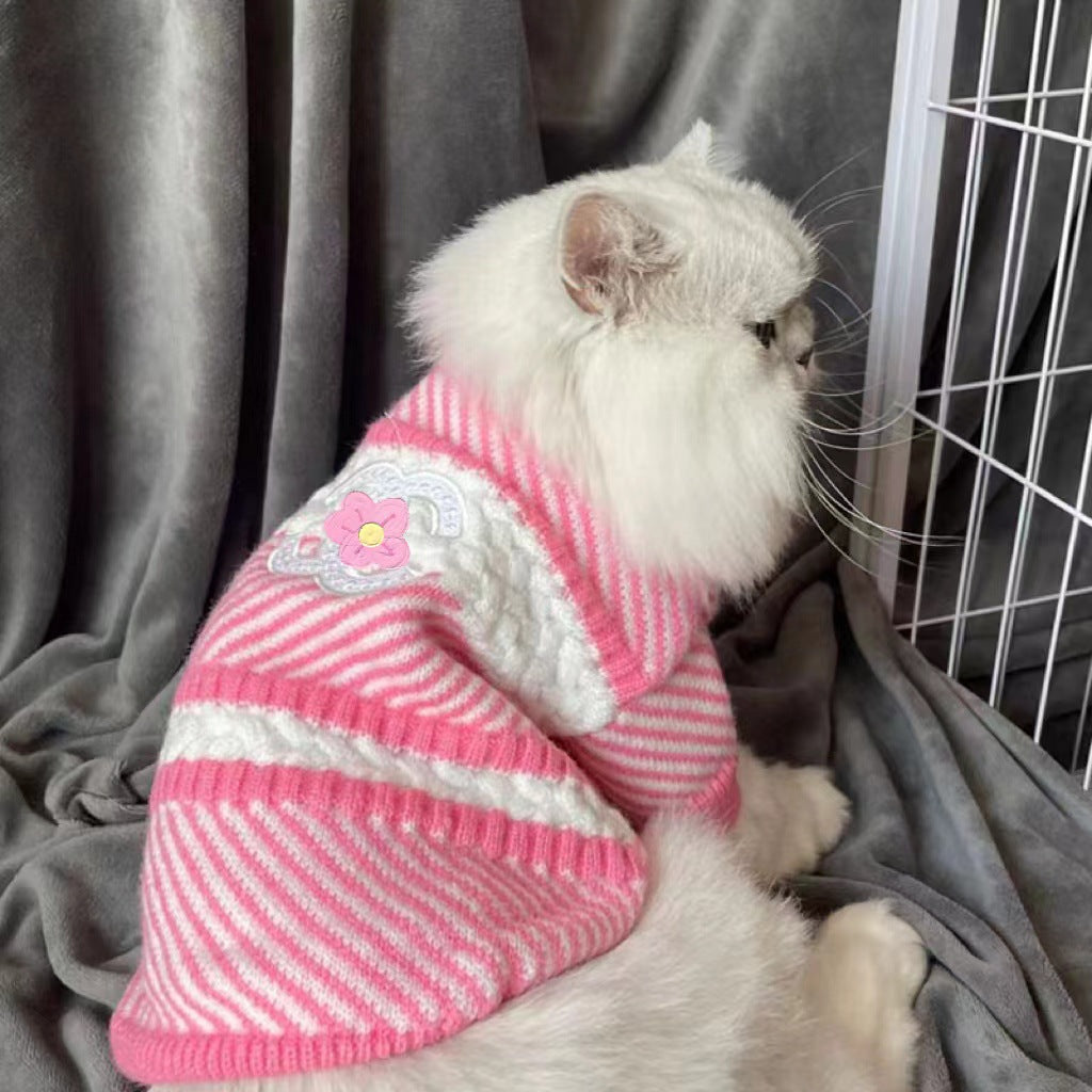 Pet Sweater Thickened Warm Knit for Small Dogs & Cats