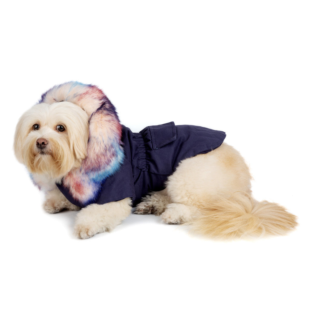 Dog Winter Coat With Faux-Fur Collar & Adjustable Fit